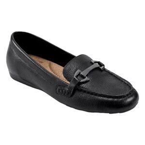 Easy Spirit Morgana Slip-On Loafers Black Vegan Leather Comfort Arch Support 9.5